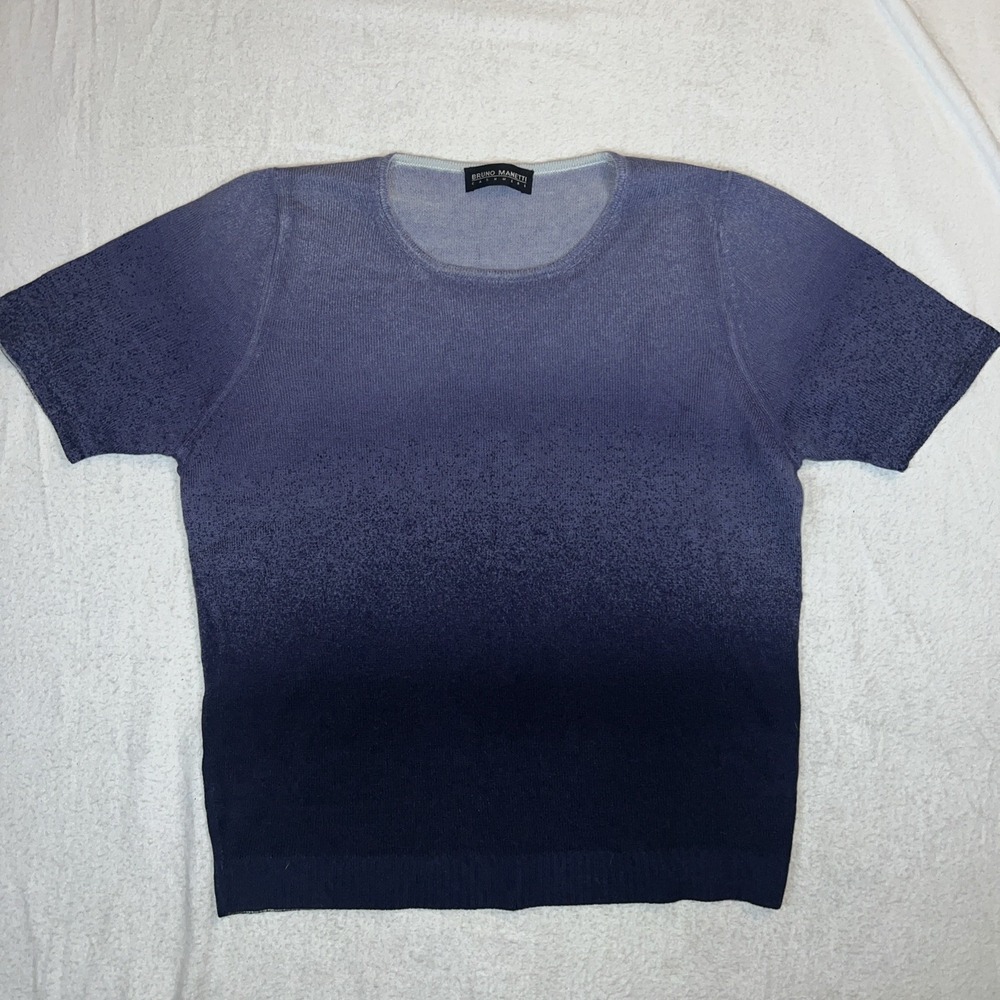 Bruno Manetti Short Sleeve Cashmere Sweater Purple Ombré Small Made in Italy